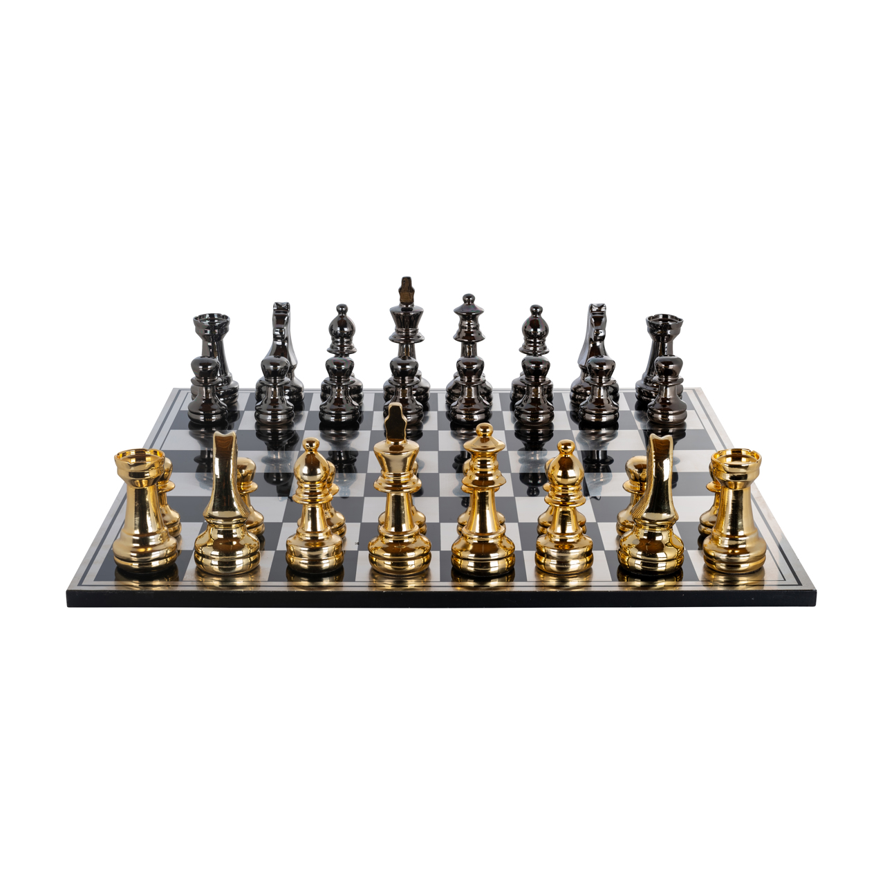 Juego decorativo Saray black/gold chessboard - Richmond Interiors