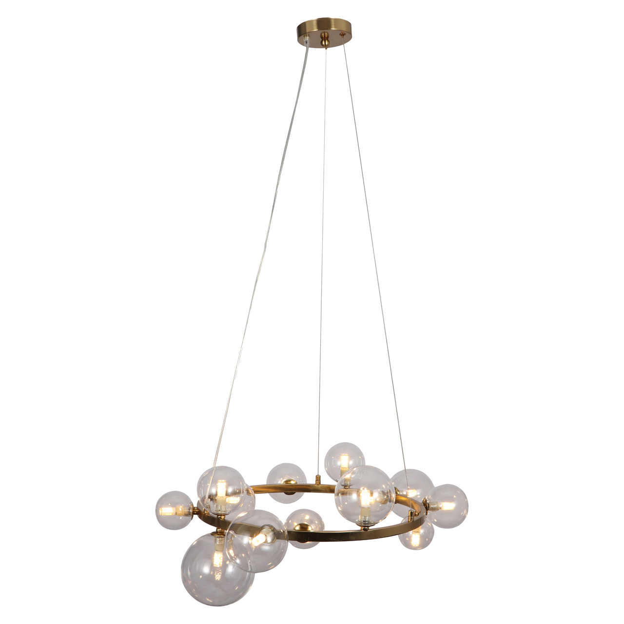 Pendelleuchte Yosie brushed gold (Ijzer|Glas) - Richmond Interiors