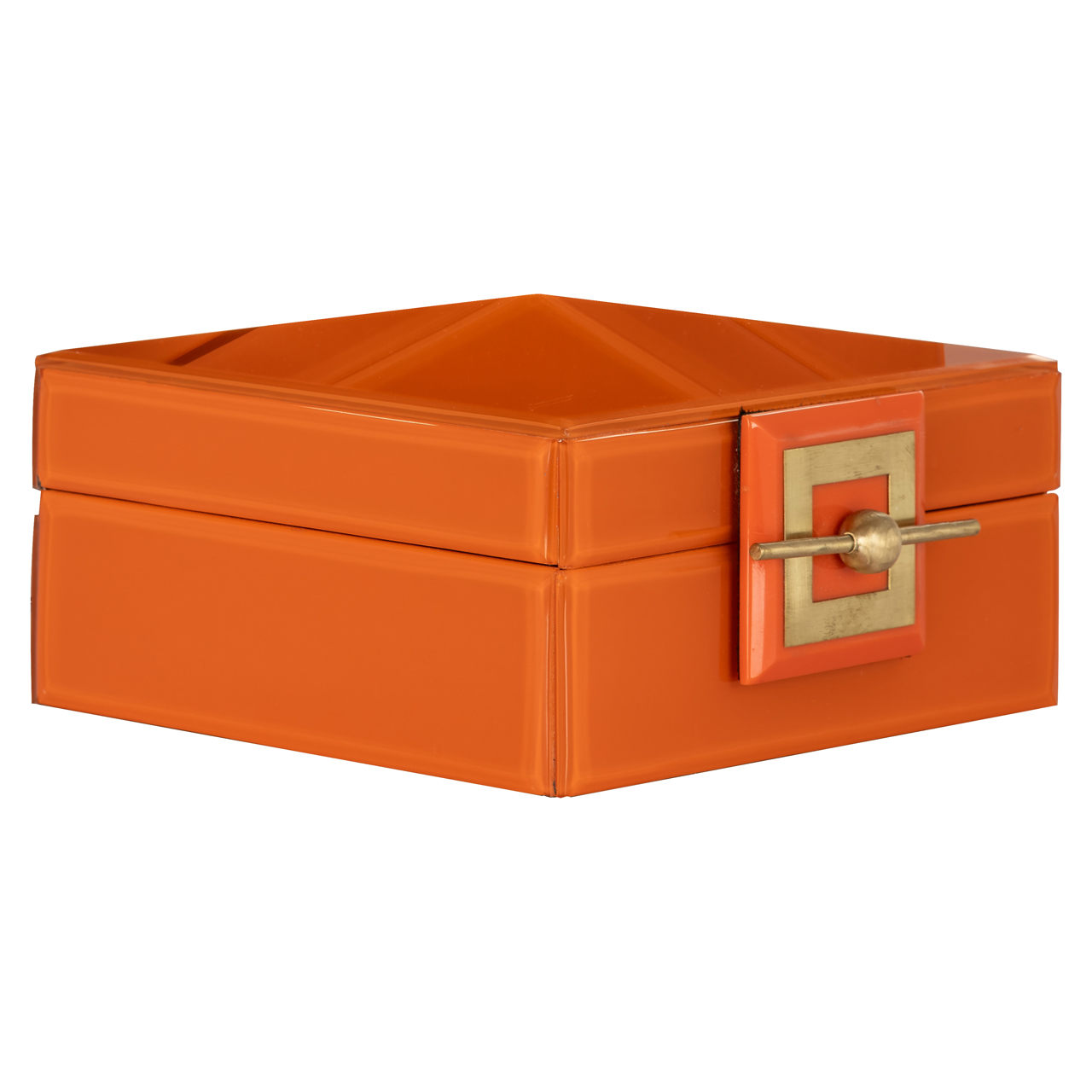 Aufbewahrungsbox Bodine orange small (Resin|Mdf|Glas) - Richmond Interiors