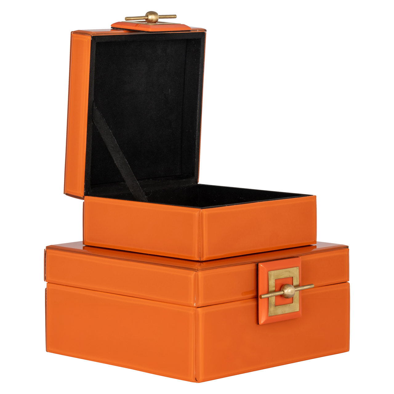 Aufbewahrungsbox Bodine orange small (Resin|Mdf|Glas) - Richmond Interiors