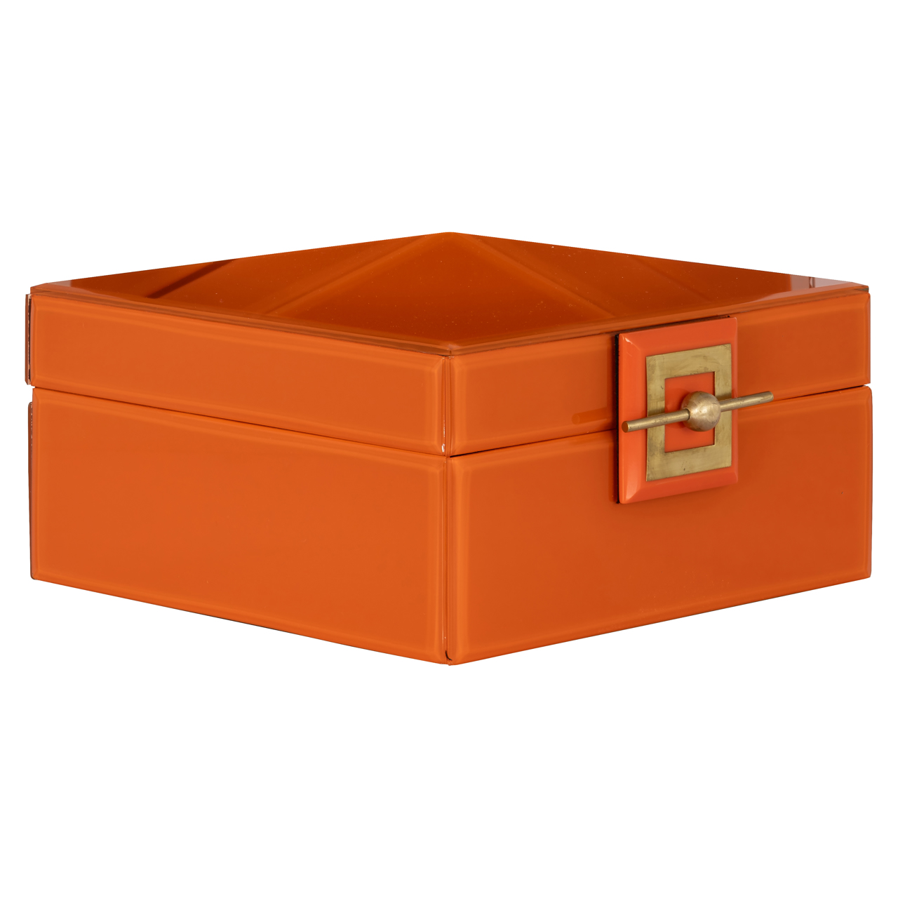 Aufbewahrungsbox Bodine orange large (Resin|Mdf|Glas) - Richmond Interiors