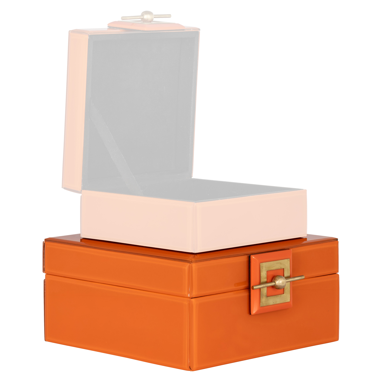 Aufbewahrungsbox Bodine orange large (Resin|Mdf|Glas) - Richmond Interiors