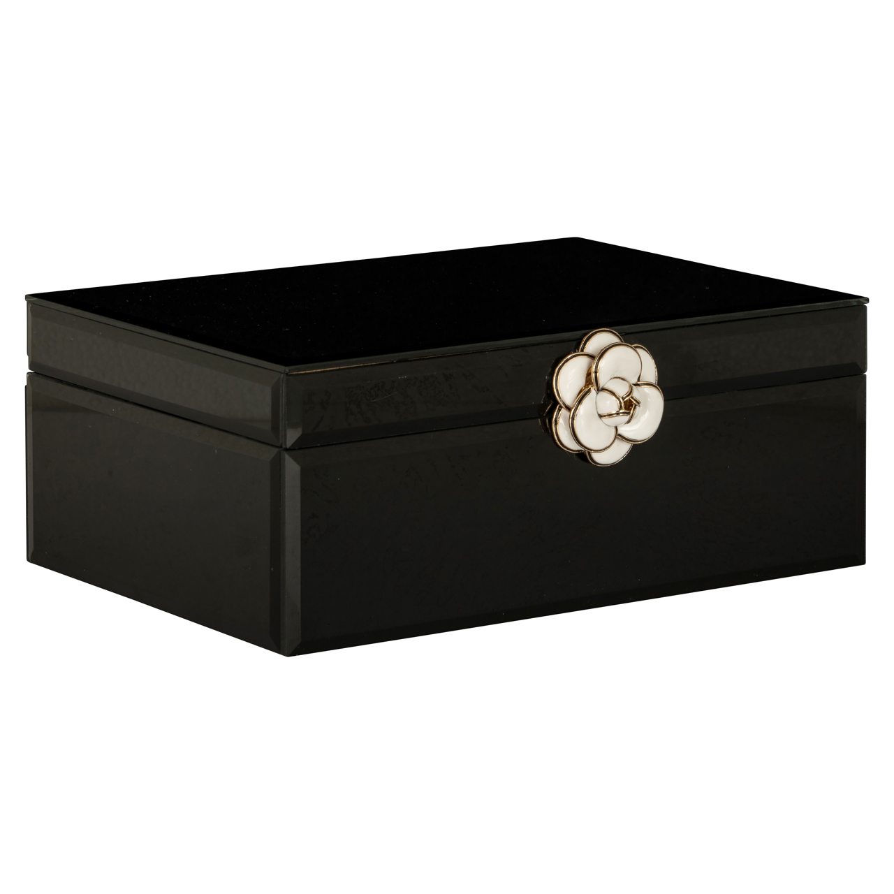 Aufbewahrungsbox Vivy black large (Mdf|Glas) - Richmond Interiors