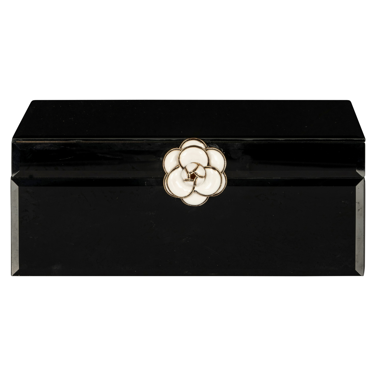 Aufbewahrungsbox Vivy black large (Mdf|Glas) - Richmond Interiors