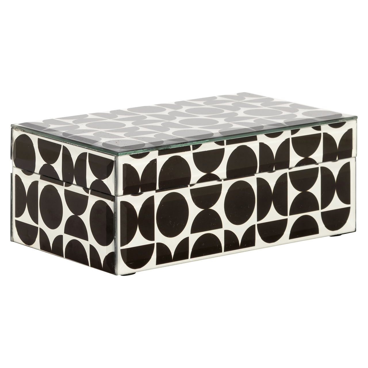 Aufbewahrungsbox Vivian black small (Mdf|Glas) - Richmond Interiors