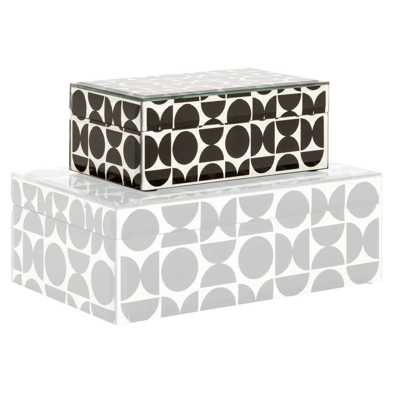Aufbewahrungsbox Vivian black small (Mdf|Glas) - Richmond Interiors