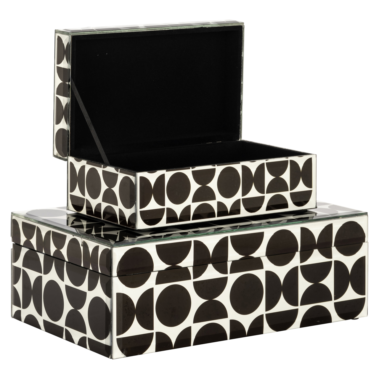 Aufbewahrungsbox Vivian black small (Mdf|Glas) - Richmond Interiors