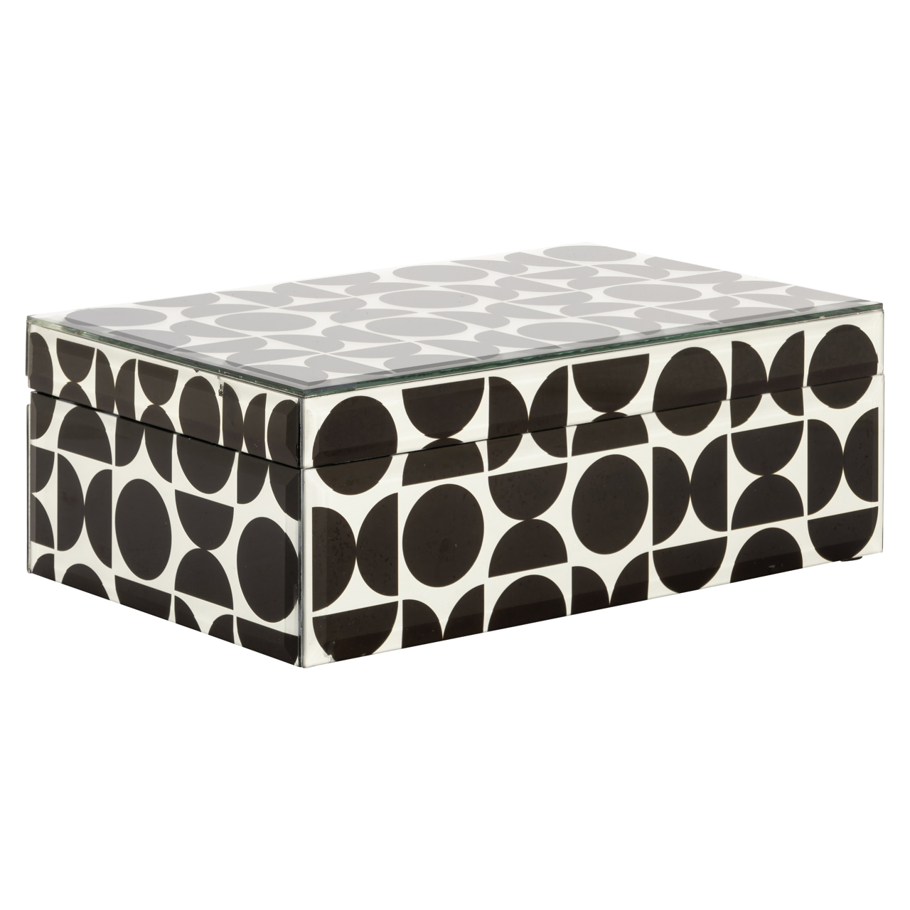 Aufbewahrungsbox Vivian black large (Mdf|Glas) - Richmond Interiors