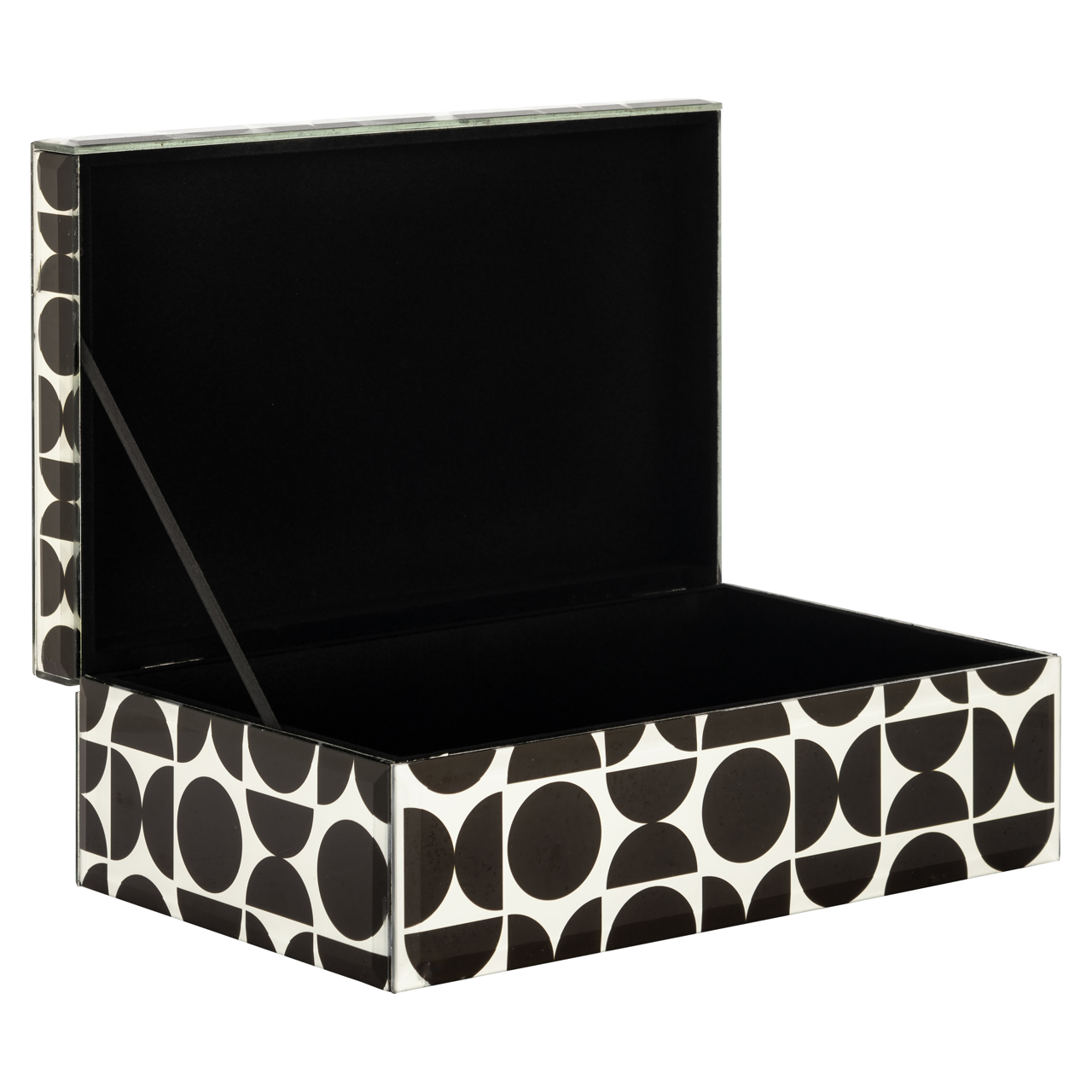 Aufbewahrungsbox Vivian black large (Mdf|Glas) - Richmond Interiors