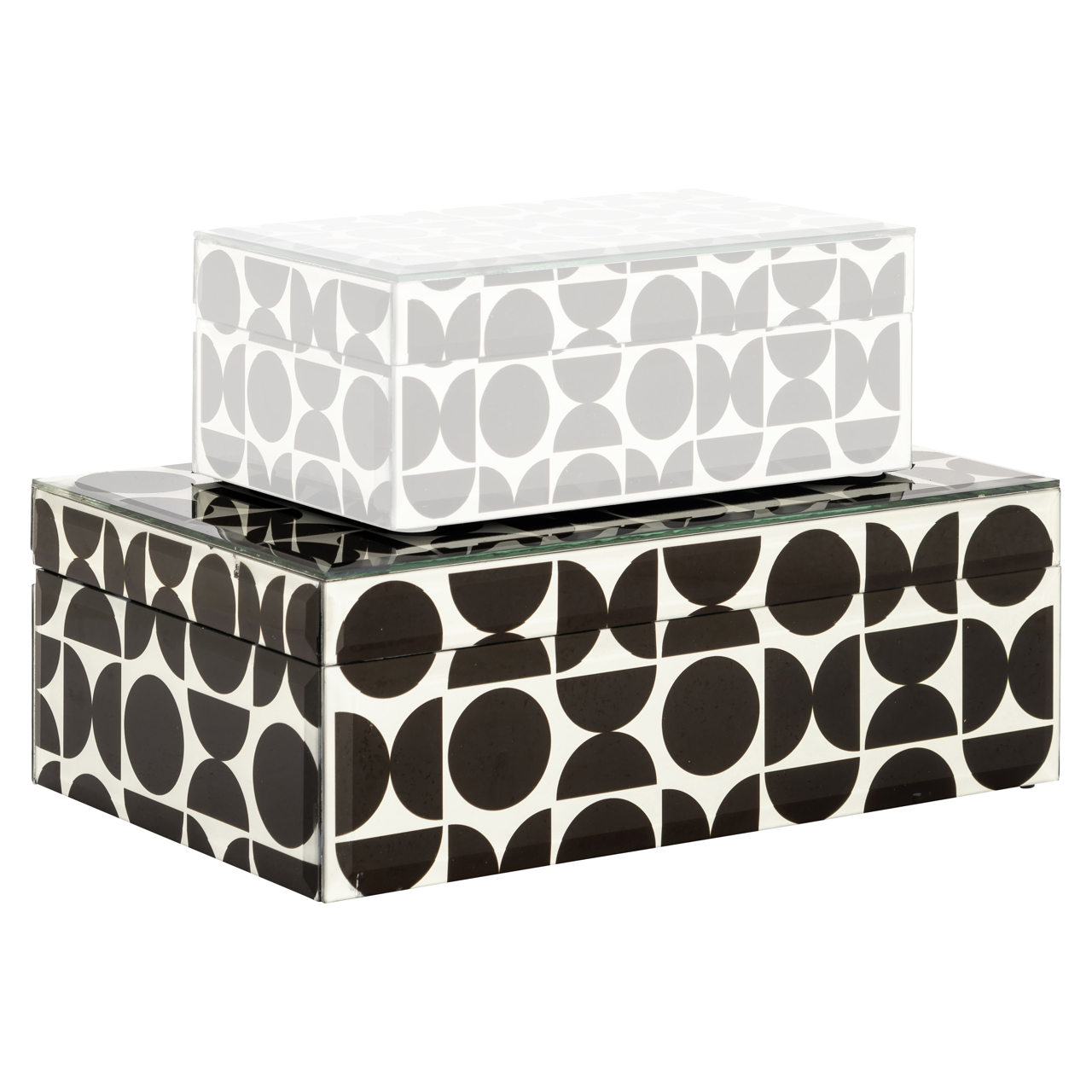 Aufbewahrungsbox Vivian black large (Mdf|Glas) - Richmond Interiors