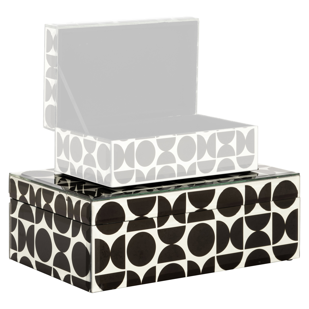 Aufbewahrungsbox Vivian black large (Mdf|Glas) - Richmond Interiors