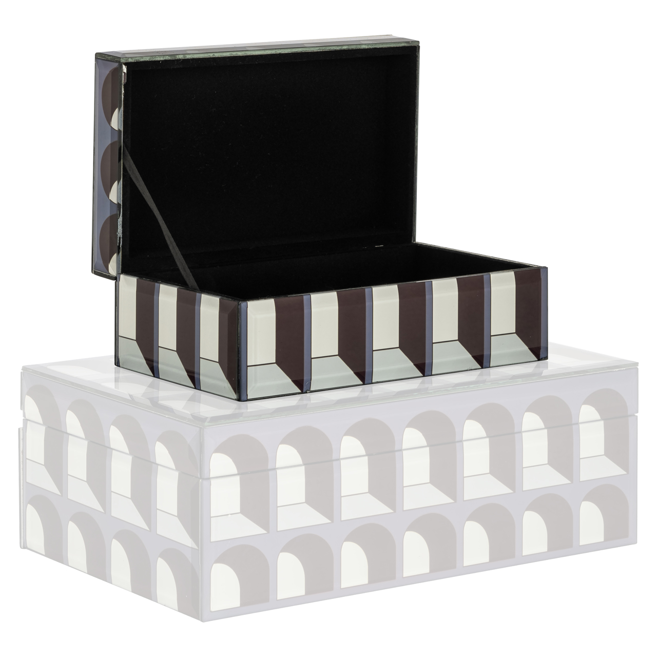 Aufbewahrungsbox Vaya black small (Metall|Glas) - Richmond Interiors