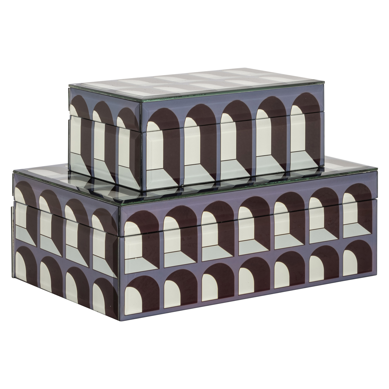 Aufbewahrungsbox Vaya black large (Mdf|Glas) - Richmond Interiors