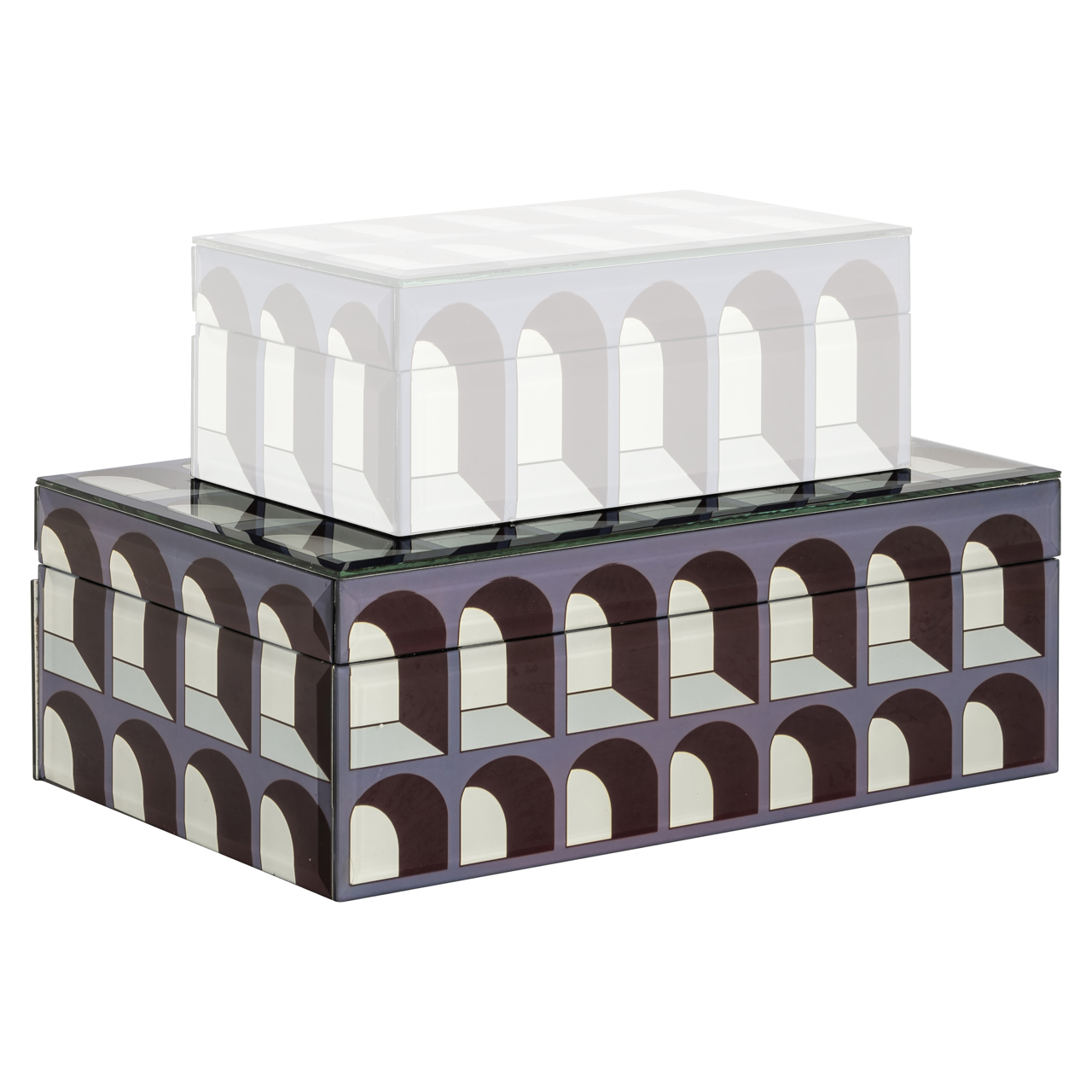 Aufbewahrungsbox Vaya black large (Mdf|Glas) - Richmond Interiors