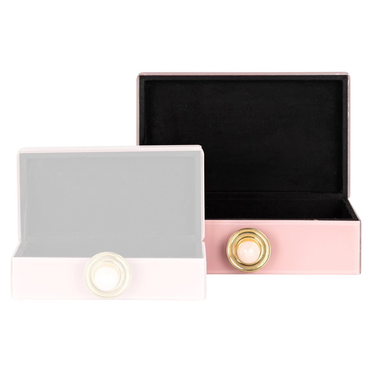 Aufbewahrungsbox Jamila pink large (Resin|Mdf|Glas|Suède) - Richmond Interiors