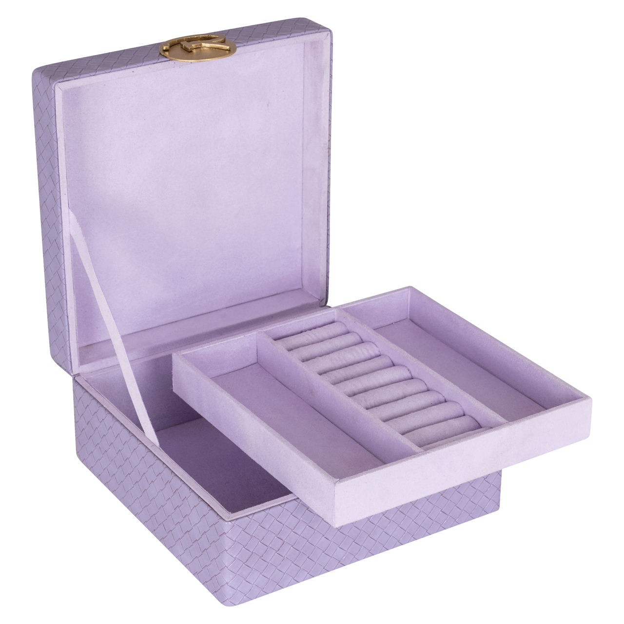 Aufbewahrungsbox Jölle purple large (Aluminium|Mdf|Suède|Rexeen) - Richmond Interiors