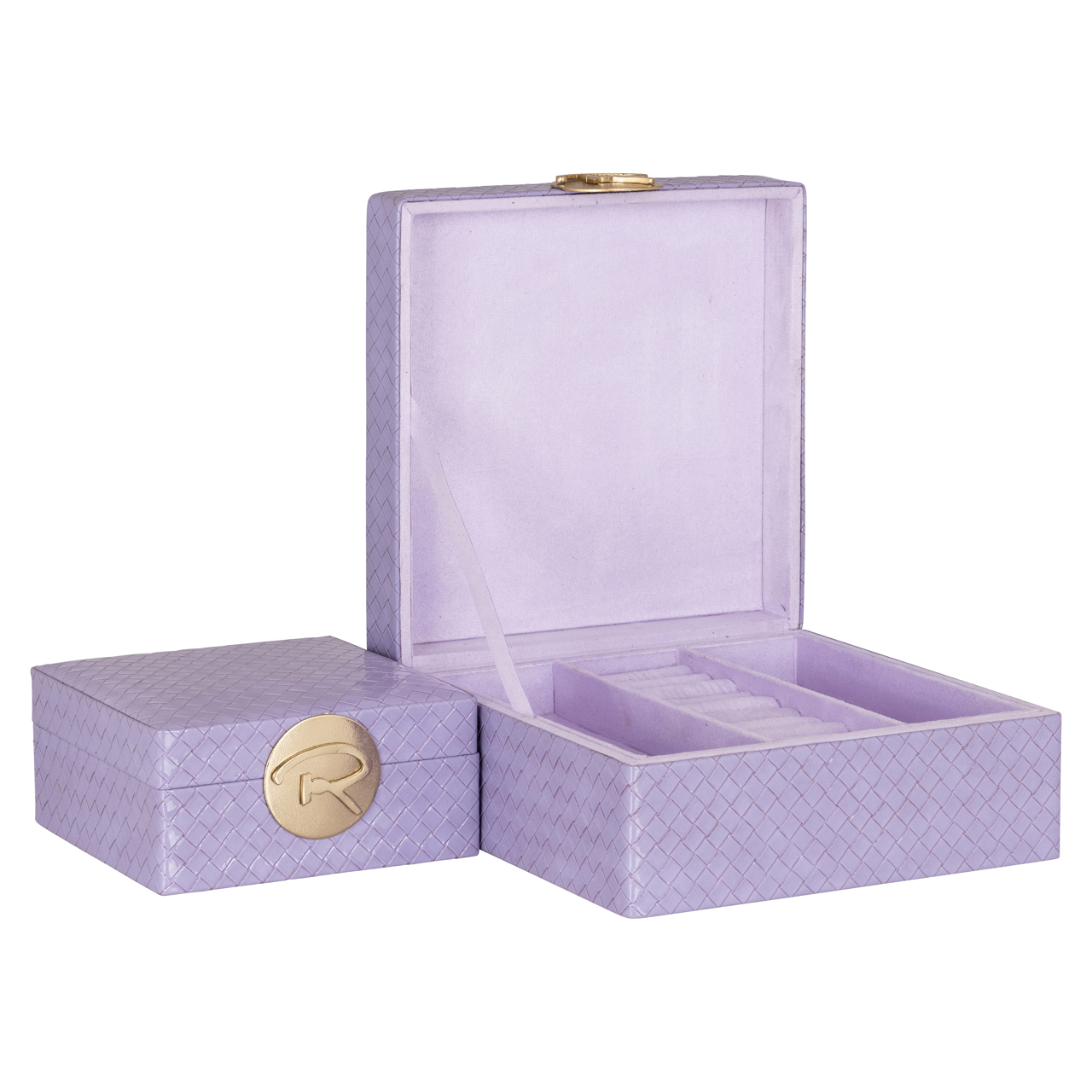Aufbewahrungsbox Jölle purple large (Aluminium|Mdf|Suède|Rexeen) - Richmond Interiors