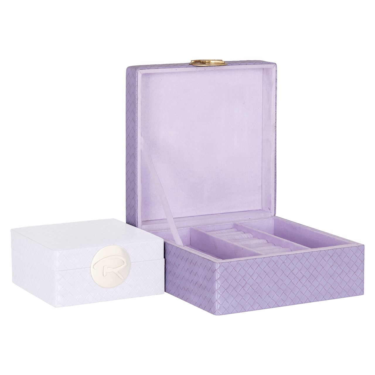 Aufbewahrungsbox Jölle purple large (Aluminium|Mdf|Suède|Rexeen) - Richmond Interiors
