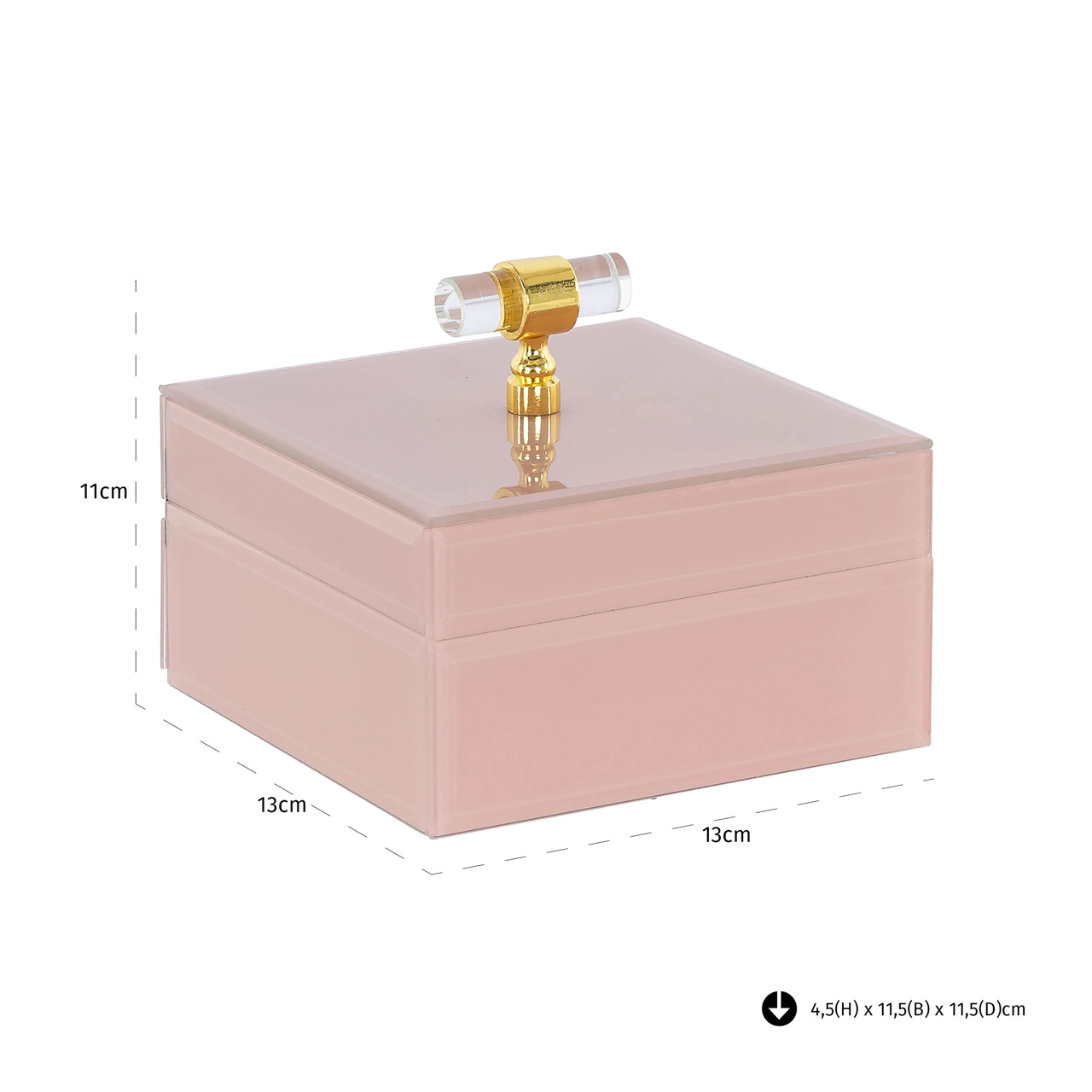 Aufbewahrungsbox Rana beige (Mdf|Glas) - Richmond Interiors