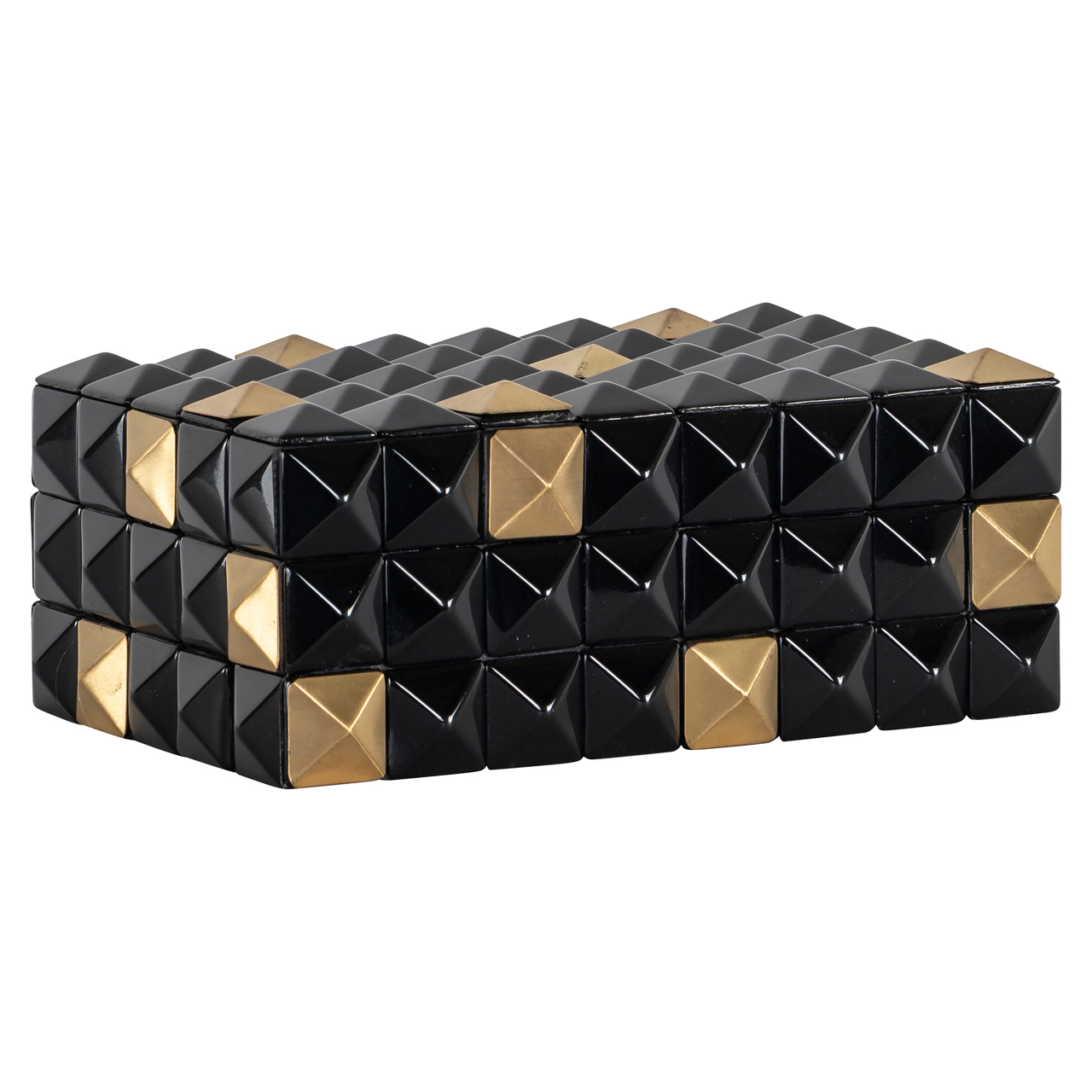 Aufbewahrungsbox Velicia black/gold (Resin|Mdf|Messing) - Richmond Interiors