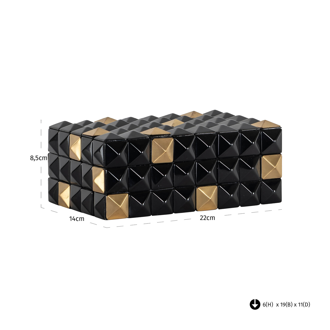 Opbergdoos Velicia black/gold - Richmond Interiors