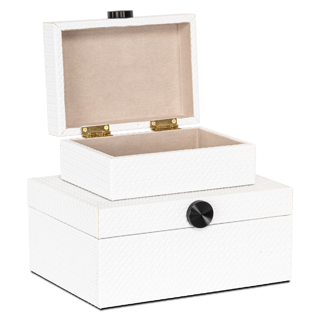 Aufbewahrungsbox Myrth white small (Mdf|Pu Leder|zinklegering) - Richmond Interiors