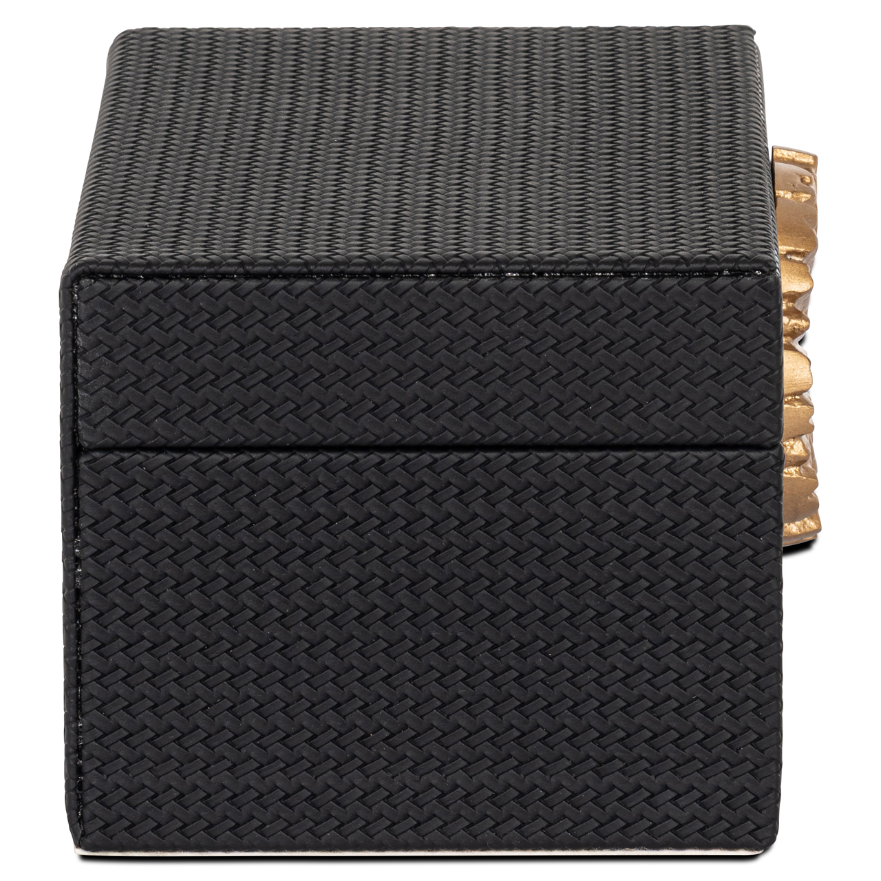 Aufbewahrungsbox Amal black/gold small (Mdf|Pu Leder|zinklegering) - Richmond Interiors