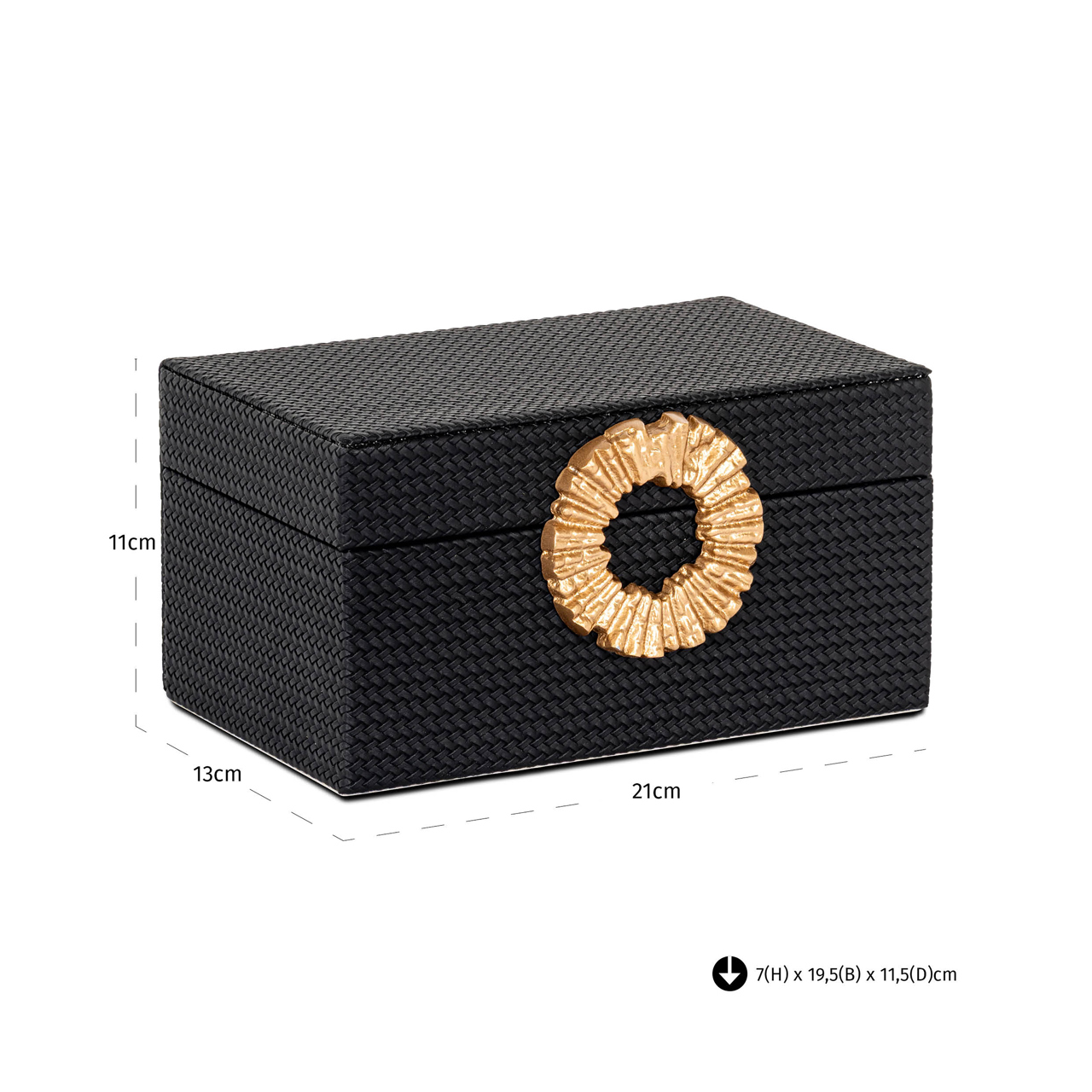 Opbergdoos Amal black/gold small - Richmond Interiors