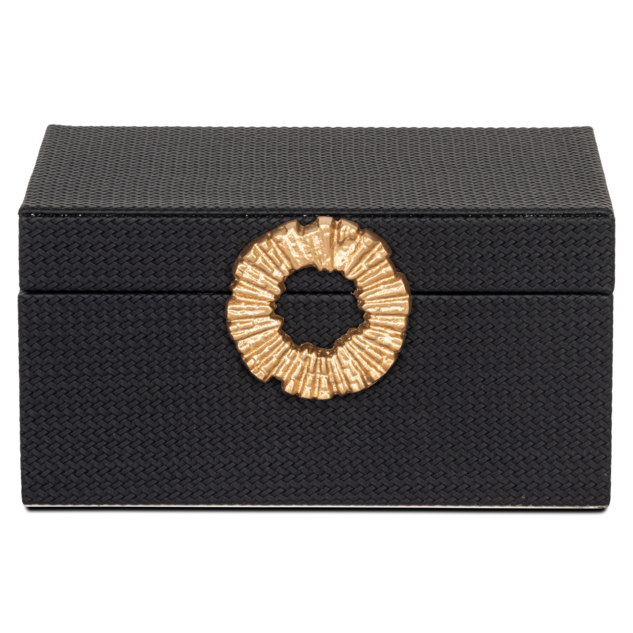 Aufbewahrungsbox Amal black/gold large (Mdf|Pu Leder|zinklegering) - Richmond Interiors