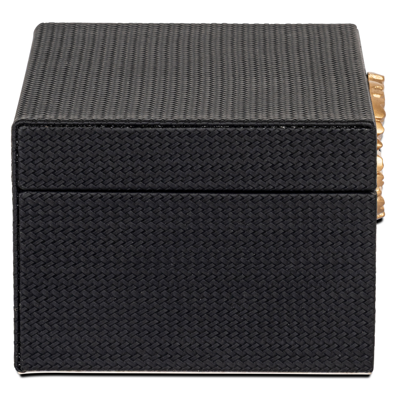 Aufbewahrungsbox Amal black/gold large (Mdf|Pu Leder|zinklegering) - Richmond Interiors