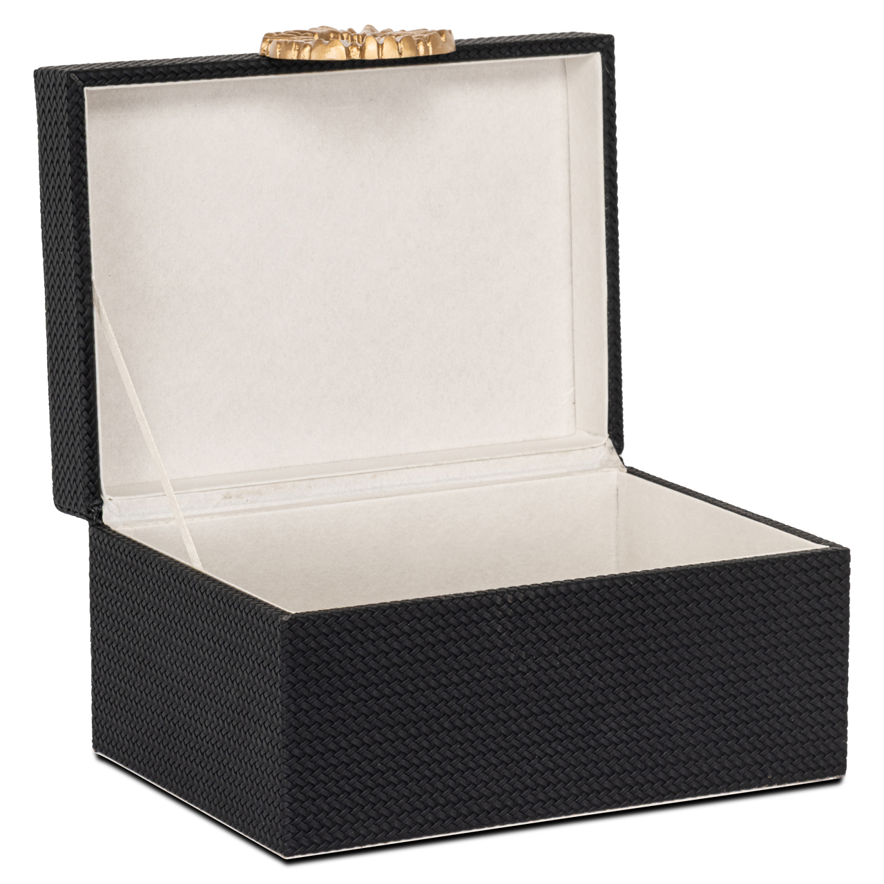 Aufbewahrungsbox Amal black/gold large (Mdf|Pu Leder|zinklegering) - Richmond Interiors