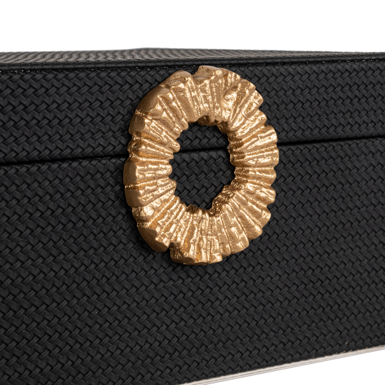 Aufbewahrungsbox Amal black/gold large (Mdf|Pu Leder|zinklegering) - Richmond Interiors
