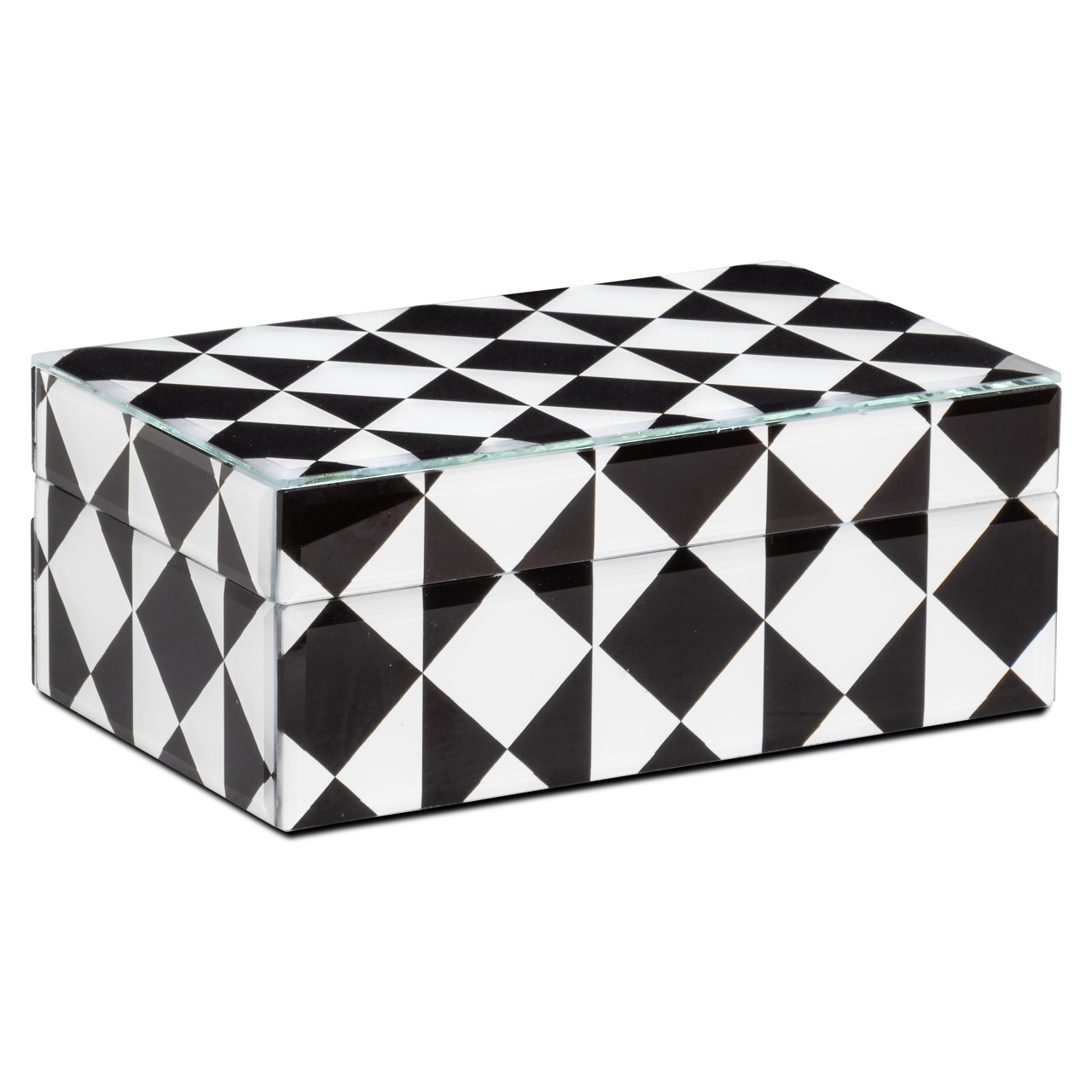 Aufbewahrungsbox Silas black/white small (Mdf|Glas) - Richmond Interiors