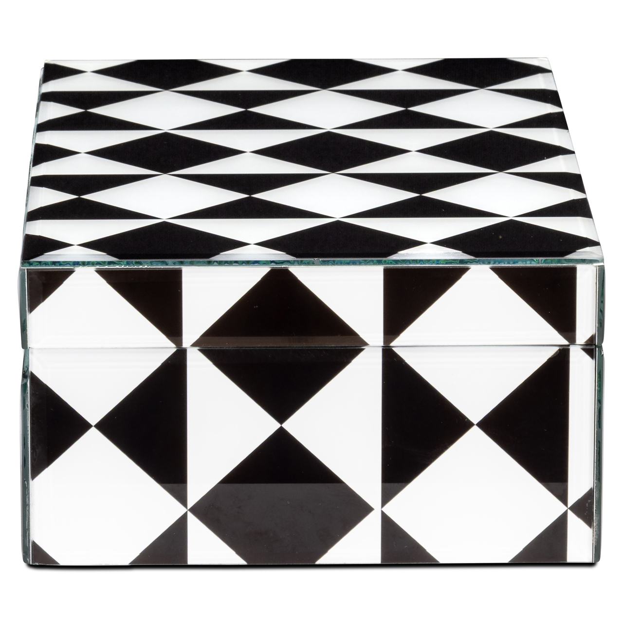 Aufbewahrungsbox Silas black/white large (Mdf|Glas) - Richmond Interiors