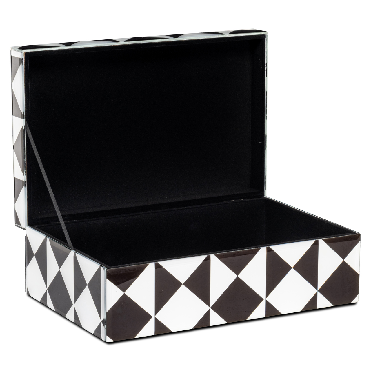 Aufbewahrungsbox Silas black/white large (Mdf|Glas) - Richmond Interiors