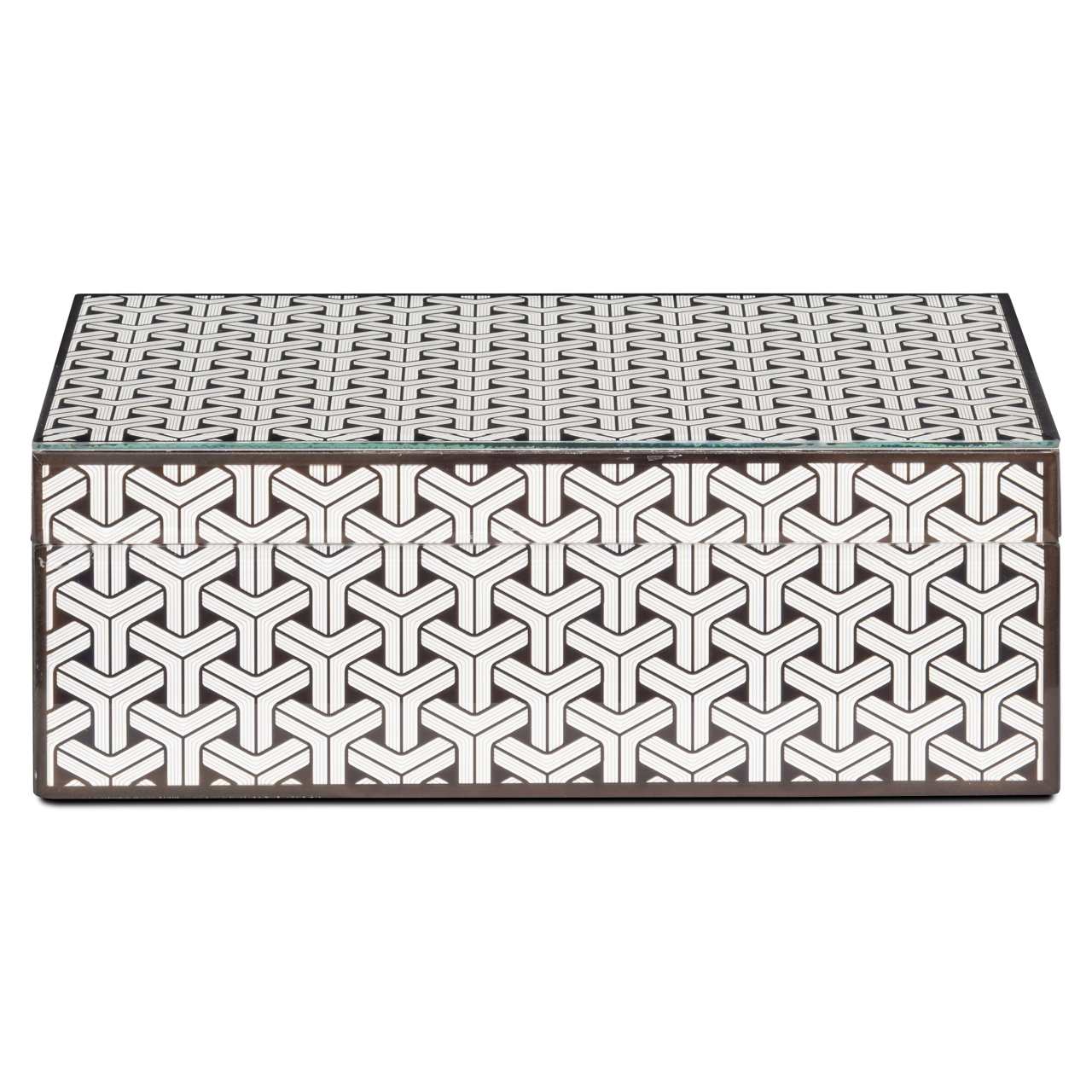 Aufbewahrungsbox Feliz black/white large (Mdf|Glas) - Richmond Interiors