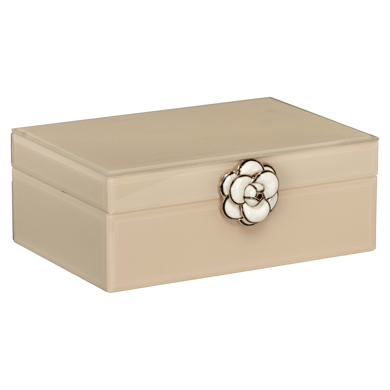 Aufbewahrungsbox Abbey ivory small (Mdf|Glas|zinklegering) - Richmond Interiors