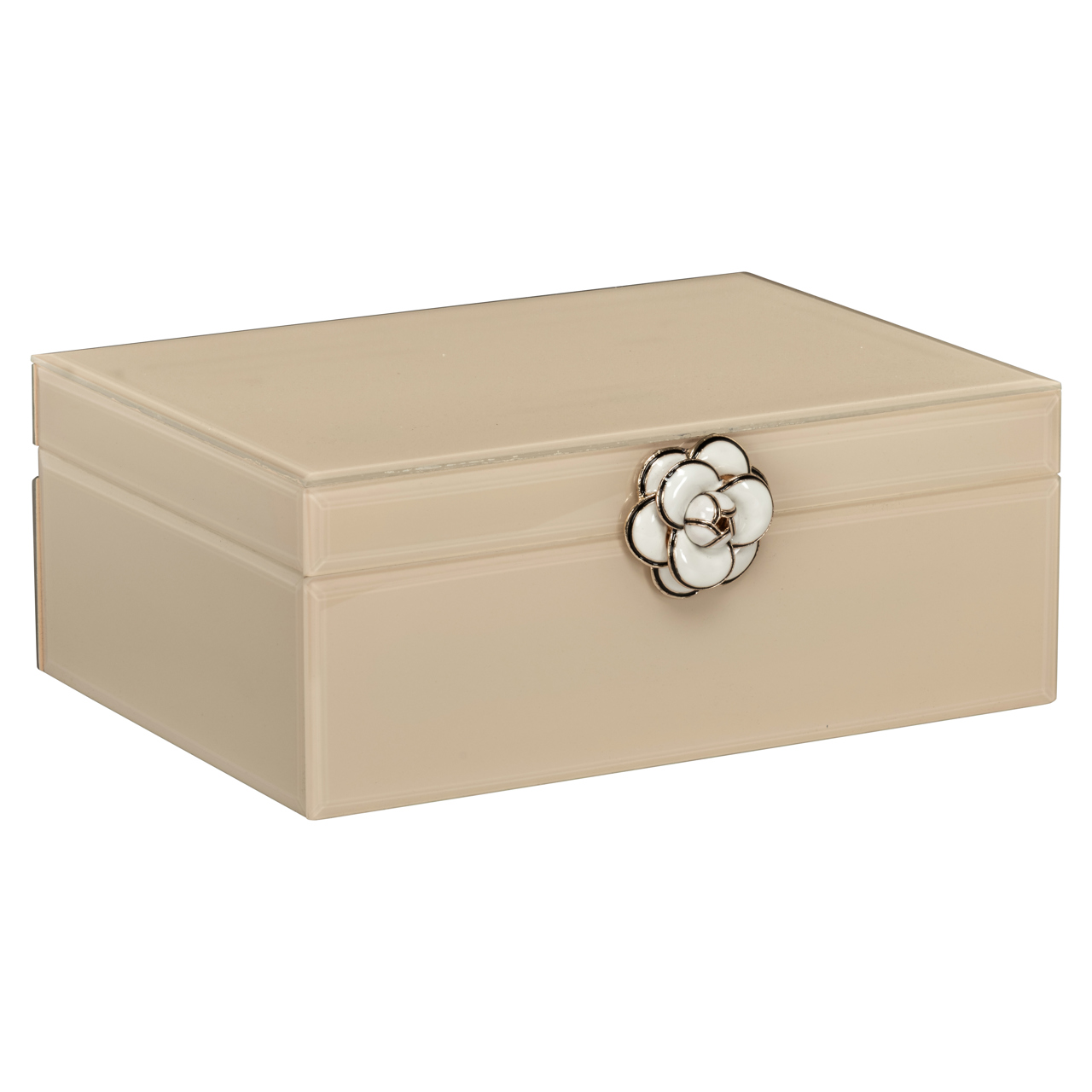 Aufbewahrungsbox Abbey ivory large (Mdf|Glas|zinklegering) - Richmond Interiors