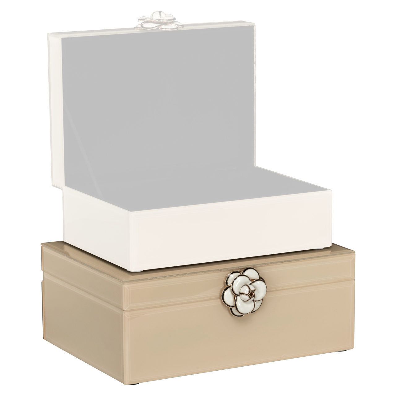 Aufbewahrungsbox Abbey ivory large (Mdf|Glas|zinklegering) - Richmond Interiors