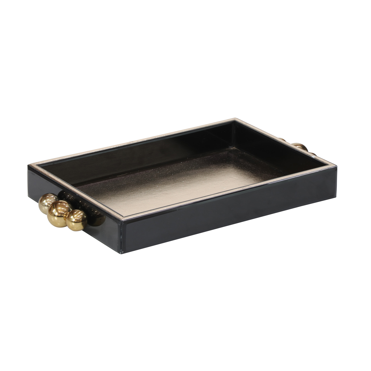 Tablett Liv black/gold (Ijzer|Mdf|Glas) - Richmond Interiors