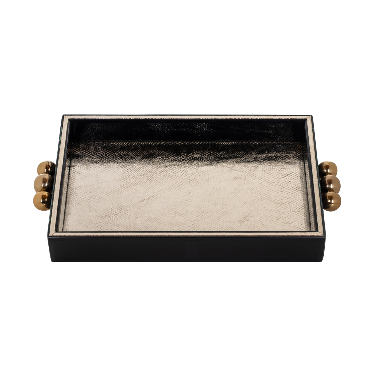 Tablett Liv black/gold (Ijzer|Mdf|Glas) - Richmond Interiors