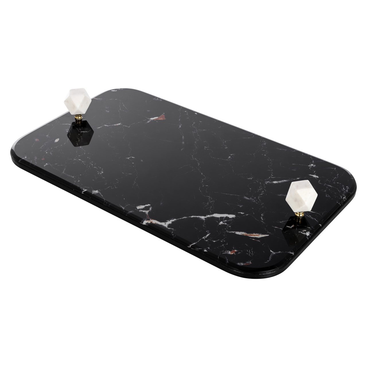 Tray Yaya black (Mdf|Glas|Rexeen) - Richmond Interiors