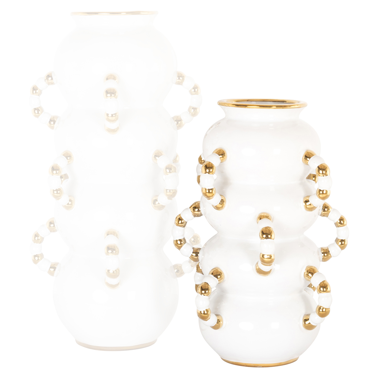 Vase Pippy white small (steengoed) - Richmond Interiors