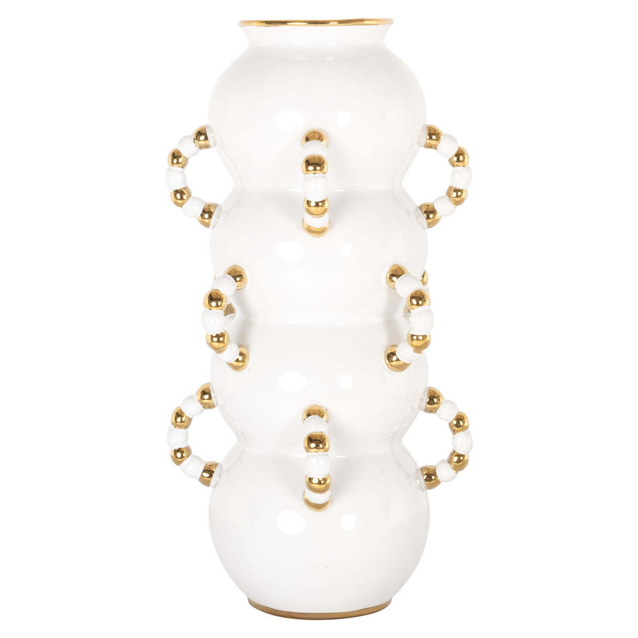 Vase Pippy white large (steengoed) - Richmond Interiors