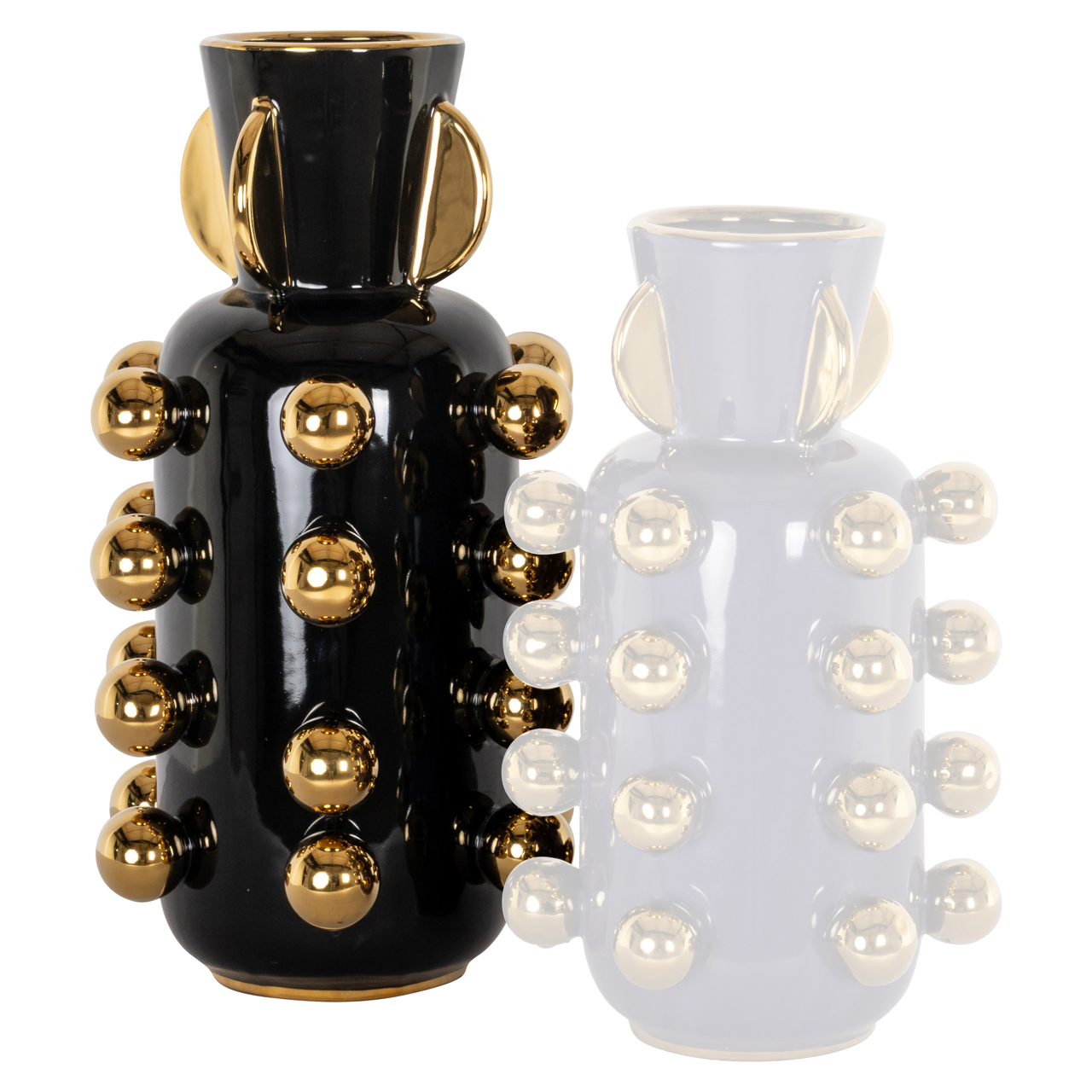 Vase Zalia black large (steengoed) - Richmond Interiors