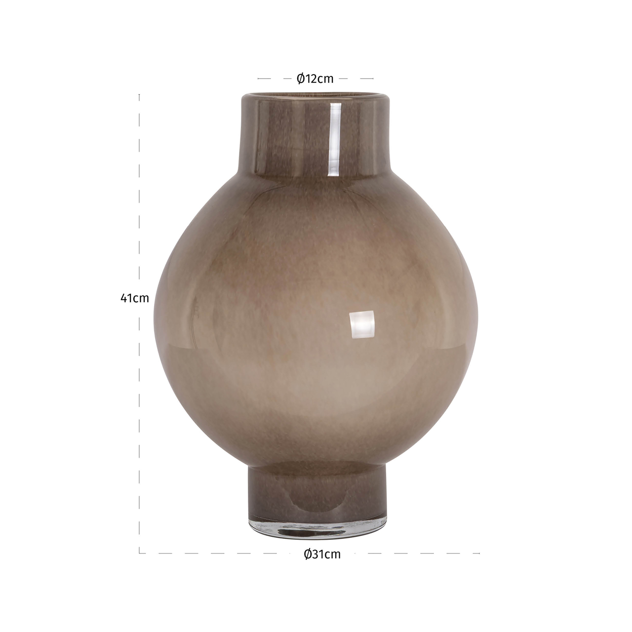 Vase Celina taupe large (Glas) - Richmond Interiors