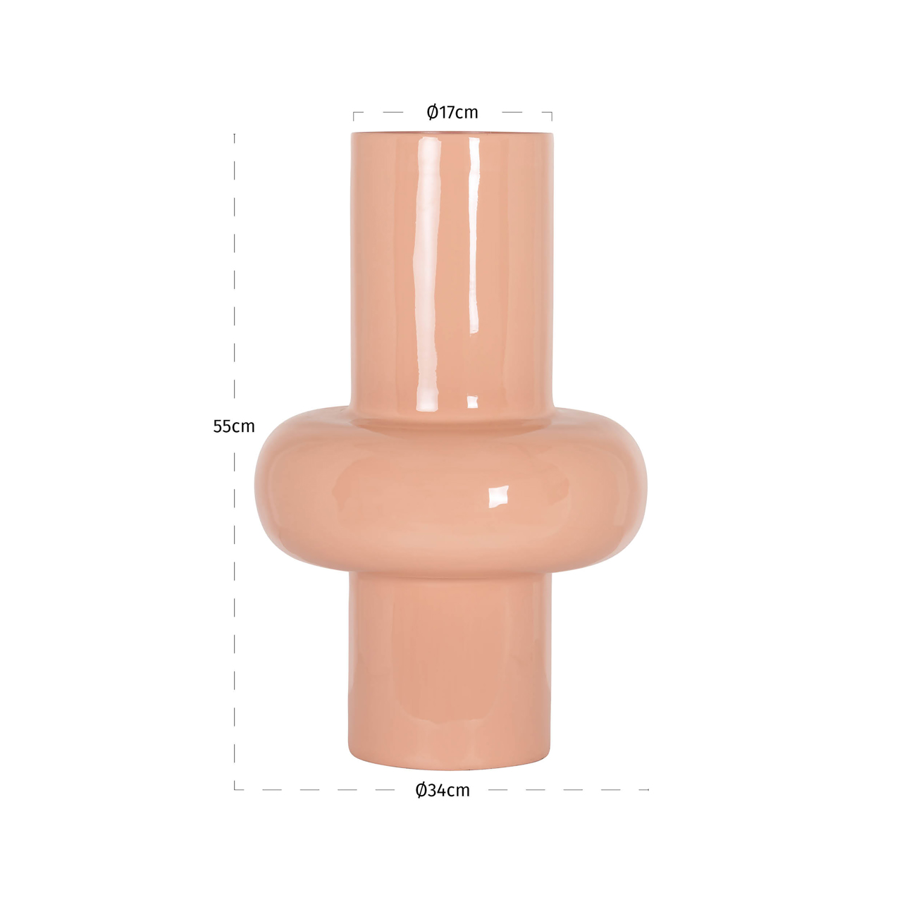 Vase Alison salmon large (Ijzer|Emaille) - Richmond Interiors