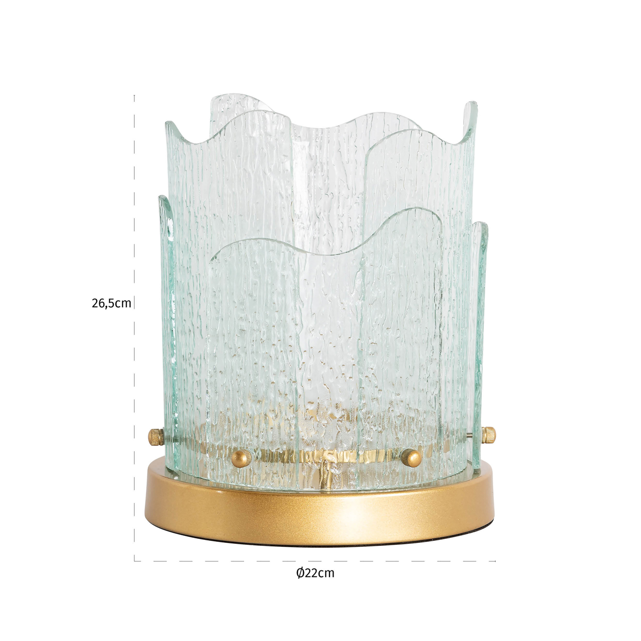 Windlicht Danila gold small (Veiligheidsglas|Ijzer) - Richmond Interiors