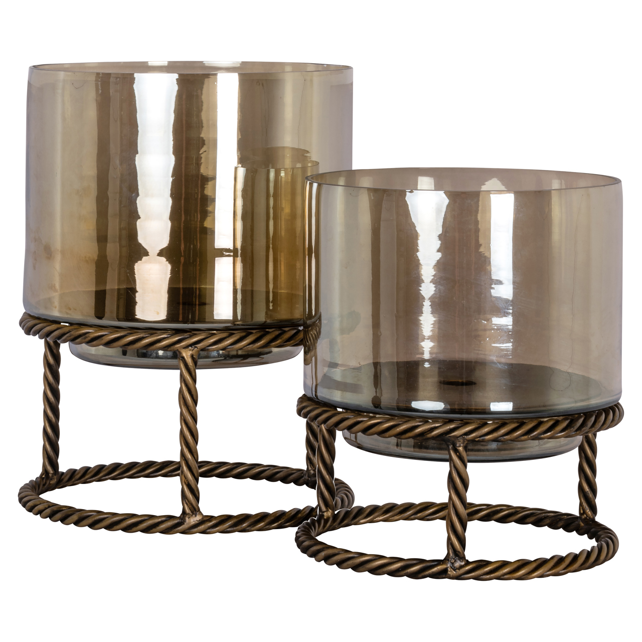 Windlicht Ropia brass antique small (Ijzer|Glas) - Richmond Interiors