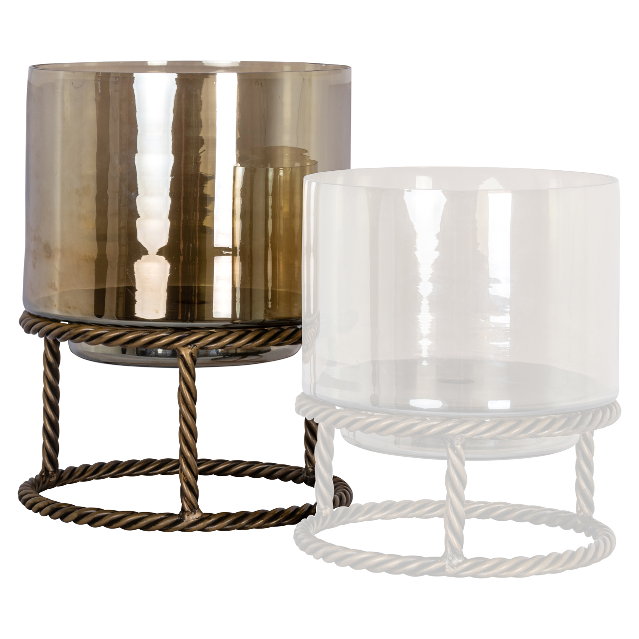 Windlicht Ropia brass antique large (Ijzer|Glas) - Richmond Interiors